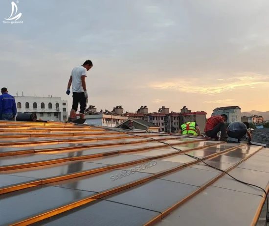 Nouveau produit Tuiles solaires BIPV photovoltaïques intégrées au bâtiment Bardeaux de toit Matériaux de toiture durables respectueux de l'environnement